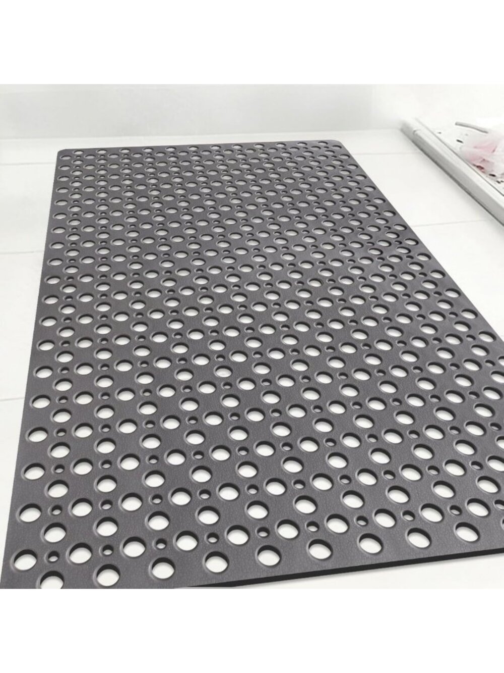 Large Non-Slip Shower Mat 47x32 Inch - Soft TPE Anti-Slip Floor Mat with Drain